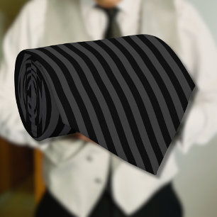Elagnat Black & Smoky Black Vertical Stripes  Tie