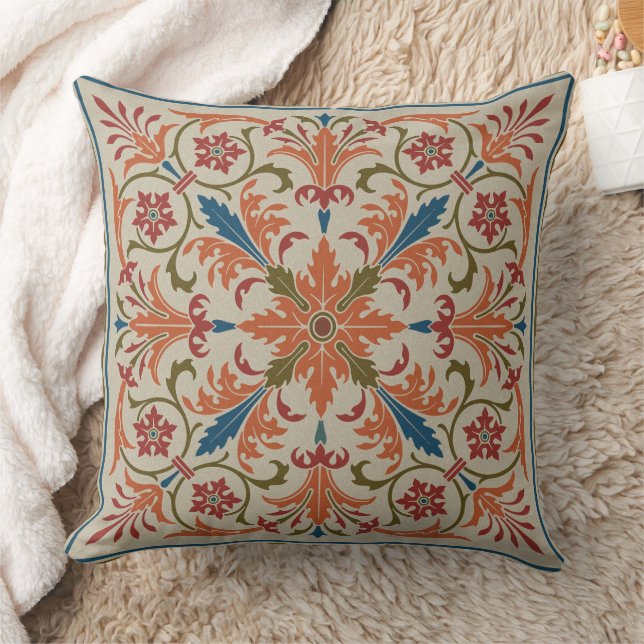 "Elaine" Gothic Revival Medallion Throw Pillow (Blanket)