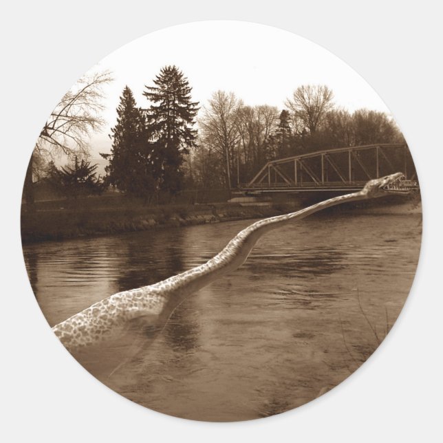 Elasmosaurus Gifts Classic Round Sticker (Front)