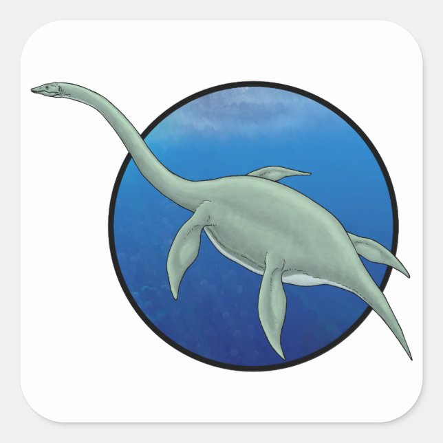 Elasmosaurus Square Sticker (Front)