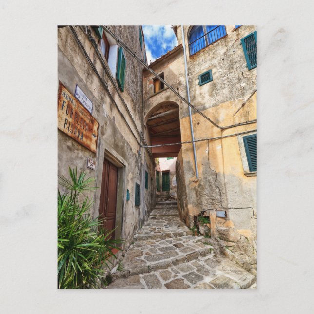 Elba Island - old town in Marciana Postcard (Front)