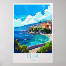 Elba Italy Custom Travel Poster Italy Travel