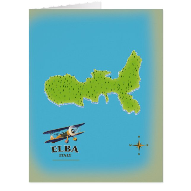 Elba Italy map travel poster (Front)