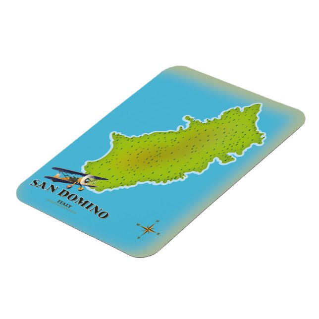 Elba Italy map travel poster Magnet (Left Side)