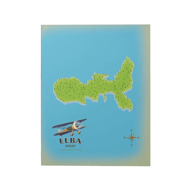 Elba Italy map travel poster Notepad (Rotated)