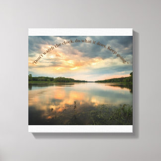 Elbe Flow Sunset Stretched Canvas Print