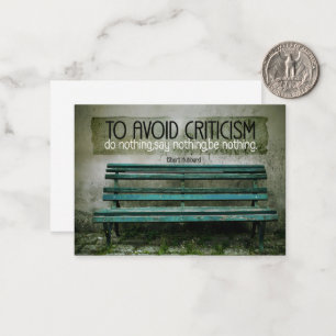 Elbert Hubbard Inspirational Quote "Criticism" Card
