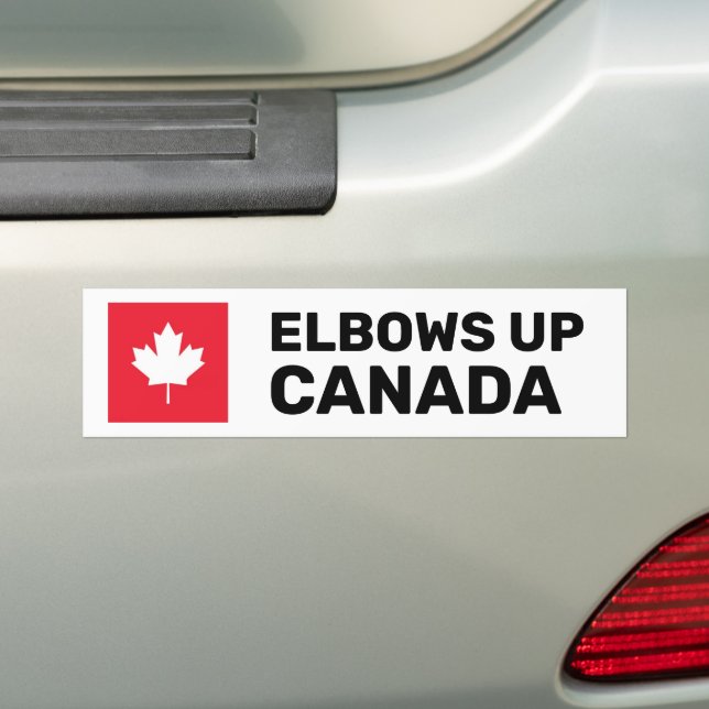 Elbows Up Canada Bumper Sticker (On Car)