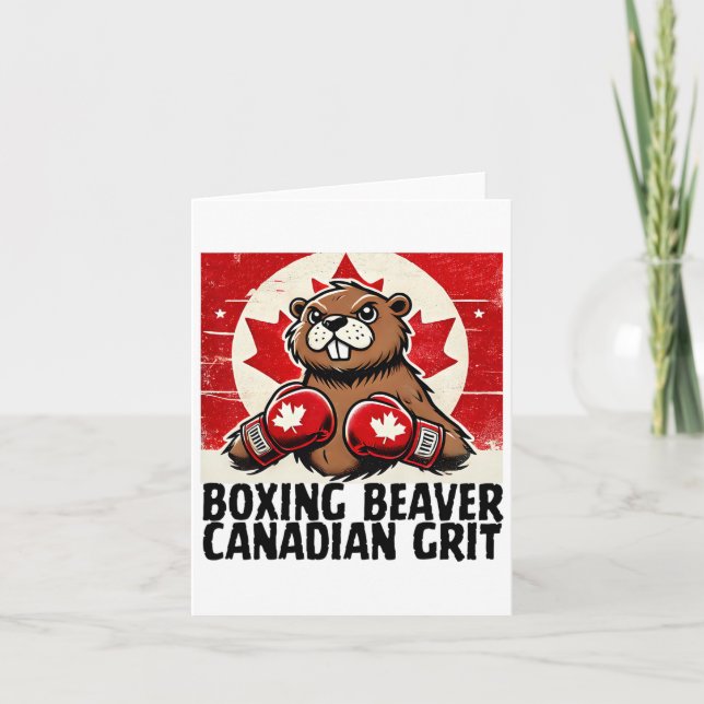 Elbows Up Canada Canadian Counter Tariffs Beaver B Card (Front)