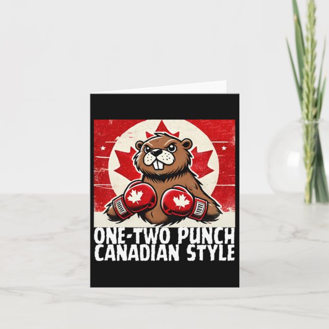 Elbows Up Canada Canadian Counter Tariffs Beaver B Card (Front)