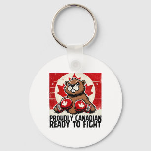 Elbows Up Canada Canadian Counter Tariffs Beaver B Key Ring