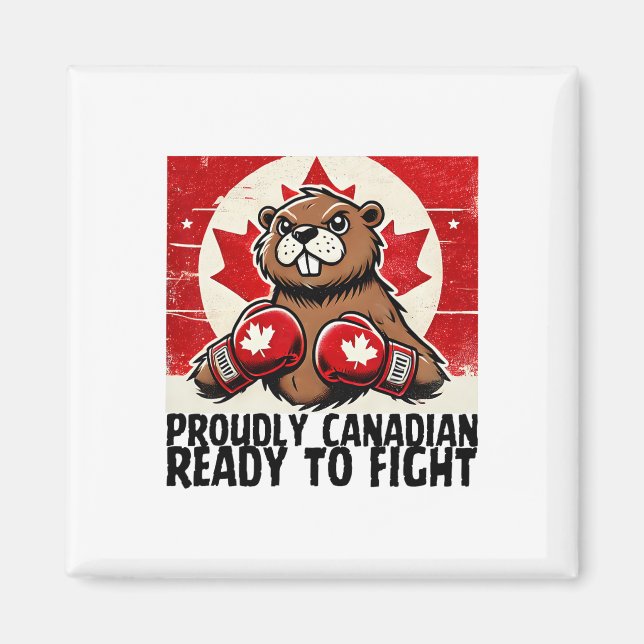 Elbows Up Canada Canadian Counter Tariffs Beaver B Magnet (Front)