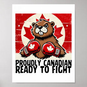 Elbows Up Canada Canadian Counter Tariffs Beaver B Poster