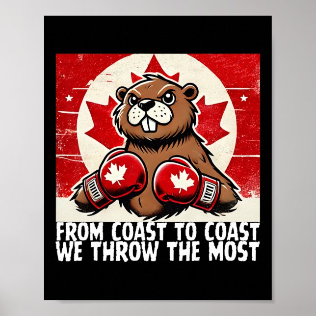 Elbows Up Canada Canadian Counter Tariffs Beaver B Poster (Front)