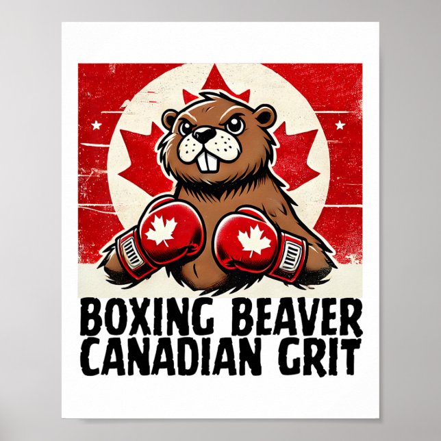 Elbows Up Canada Canadian Counter Tariffs Beaver B Poster (Front)