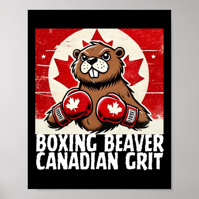 Elbows Up Canada Canadian Counter Tariffs Beaver B Poster (Front)