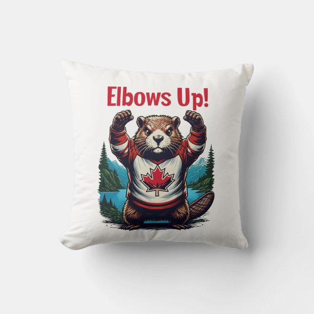 Elbows Up Canada Cushion (Front)