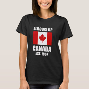Elbows Up Canada Est 1867 Canada Flag Canada Map C T-Shirt