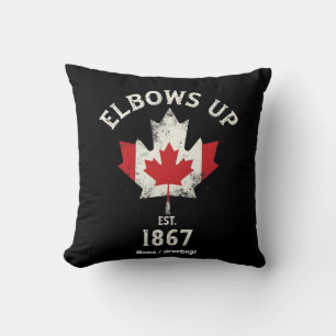 Elbows Up Canada Est 1867 Proud Canadian Vintage Cushion