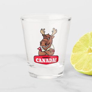 Elbows Up Canada! Funny Moose Shot Glass