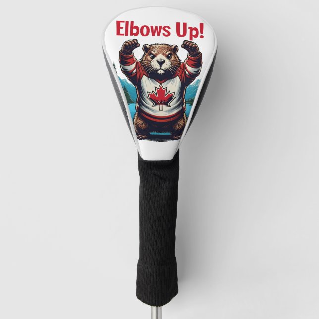Elbows Up Canada Golf Head Cover (Front)