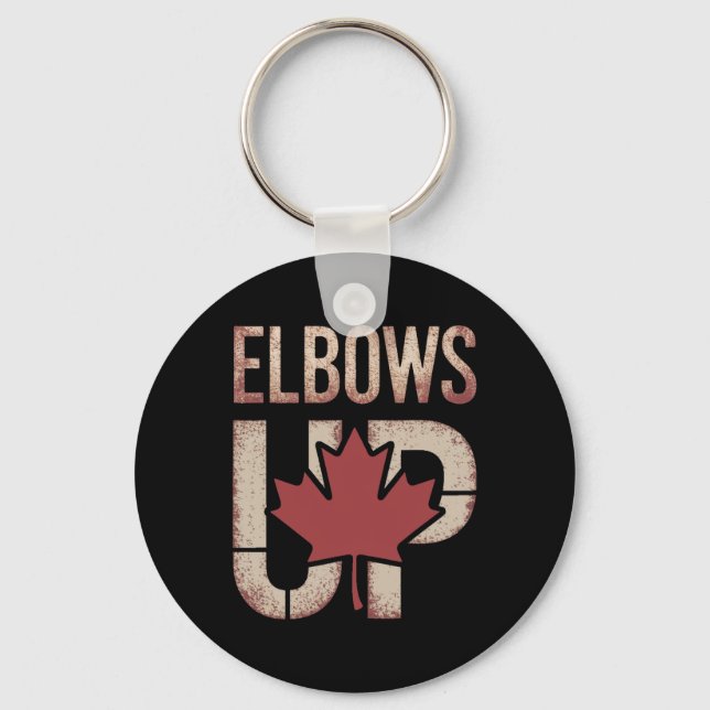Elbows Up Canada Meme  Key Ring (Front)