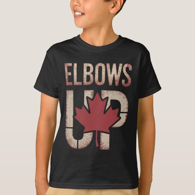 Elbows Up Canada Meme  T-Shirt (Front)
