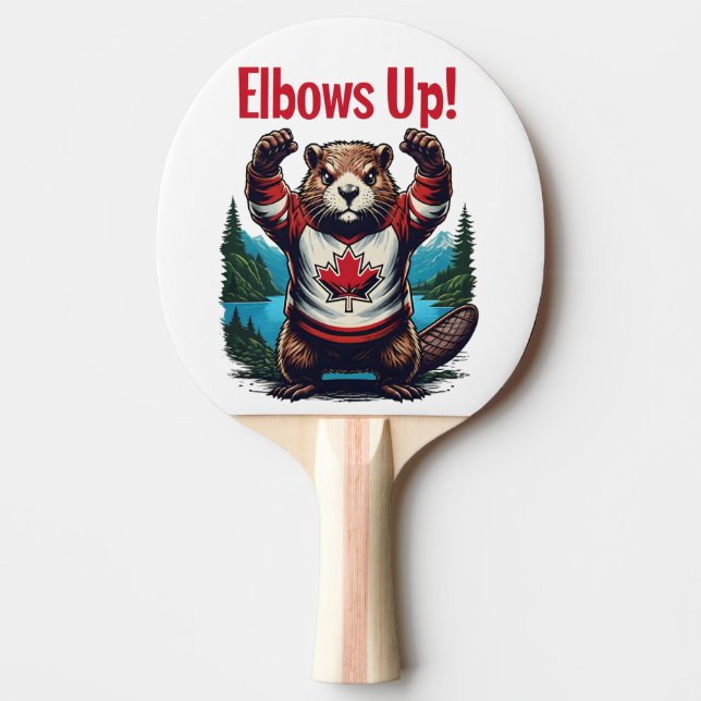 Elbows Up Canada Ping Pong Paddle (Front)