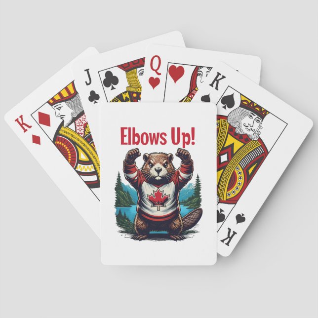 Elbows Up Canada Playing Cards (Back)