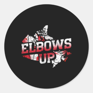 Elbows Up Canada Proud Canadian Hockey Canadian Ma Classic Round Sticker