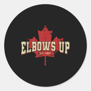 Elbows Up Canada Strong And Free Proud Canadian Me Classic Round Sticker