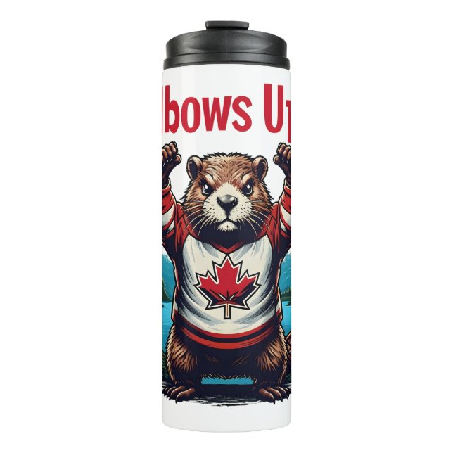 Elbows Up Canada Thermal Tumbler (Front)