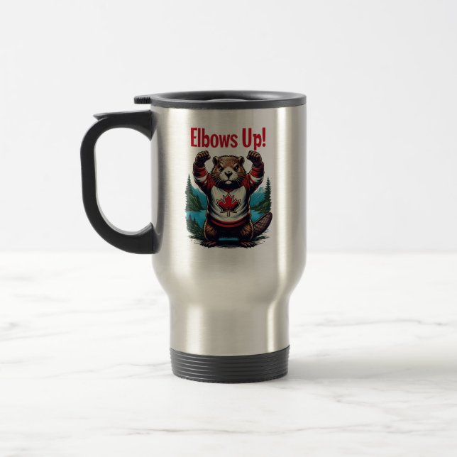 Elbows Up Canada Travel Mug (Left)