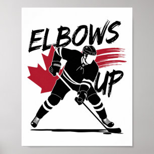 Elbows Up Canada True North Strong Free Hockey Lov Poster