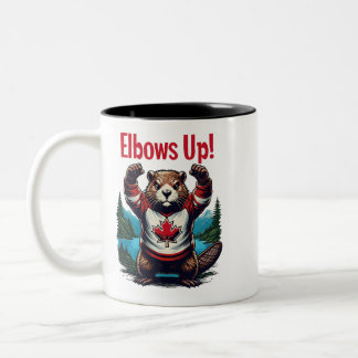 Elbows Up Canada Two-Tone Coffee Mug