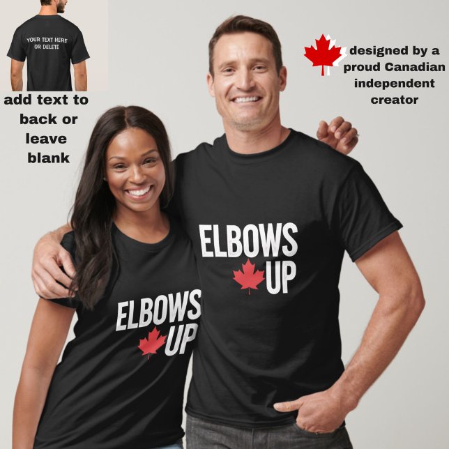 Elbows Up Canadian Pride Maple Leaf Custom Canada T-Shirt (This "Elbows Up" Canadian pride maple leaf t-shirt is the hot item to have!)