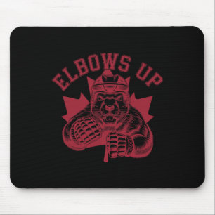 Elbows Up Elbows Up Hockey Canada Beaver Mouse Pad