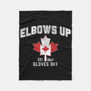 Elbows Up Est 1867 Canadian Maple Leaf Canada Fleece Blanket