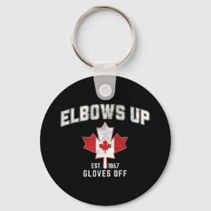 Elbows Up Est 1867 Canadian Maple Leaf Canada Key Ring
