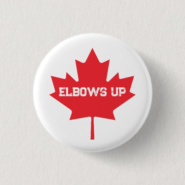 Elbows Up Funny Canadian Hockey 3 Cm Round Badge (Front)