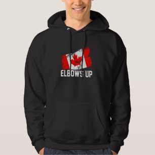 Elbows Up Funny Canadian Hockey Maple Leaf Pride S Hoodie