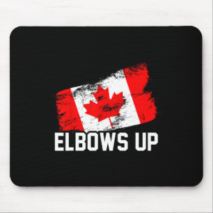 Elbows Up Funny Canadian Hockey Maple Leaf Pride S Mouse Pad