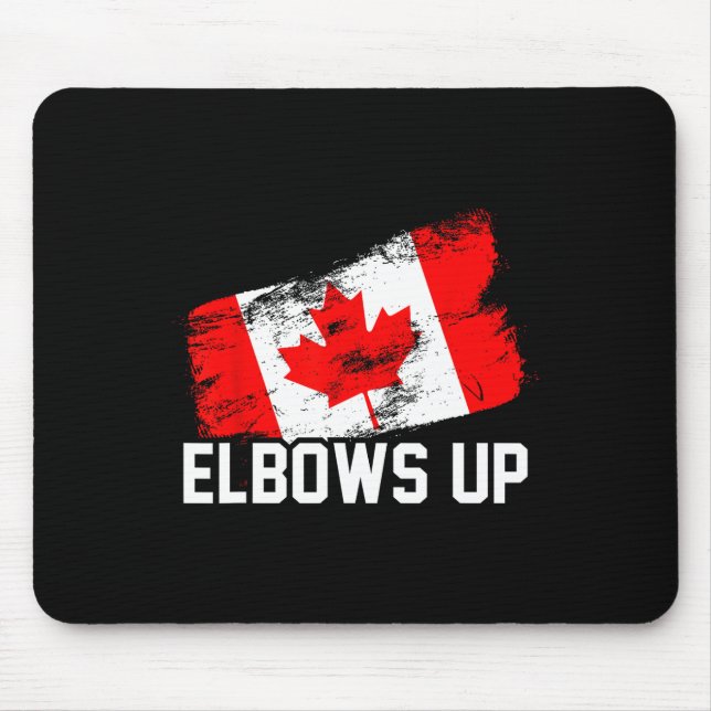 Elbows Up Funny Canadian Hockey Maple Leaf Pride S Mouse Pad (Front)
