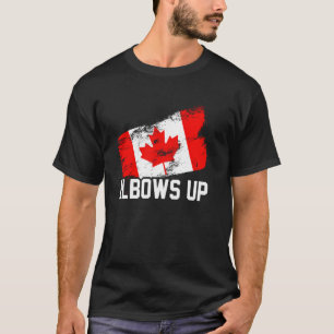 Elbows Up Funny Canadian Hockey Maple Leaf Pride S T-Shirt