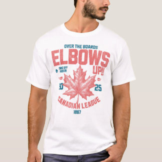 Elbows UP!  Over the Boards Canadian League Hockey T-Shirt
