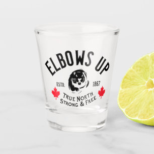 Elbows Up! Shot Glass