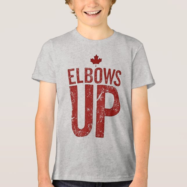 Elbows Up – Stand Strong for Canada Tri-Blend Shirt (Front)