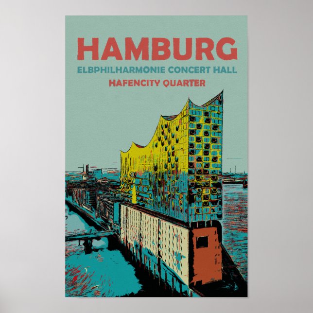 Elbphilharmonie Concert Hall Iconic Hamburg Poster (Front)