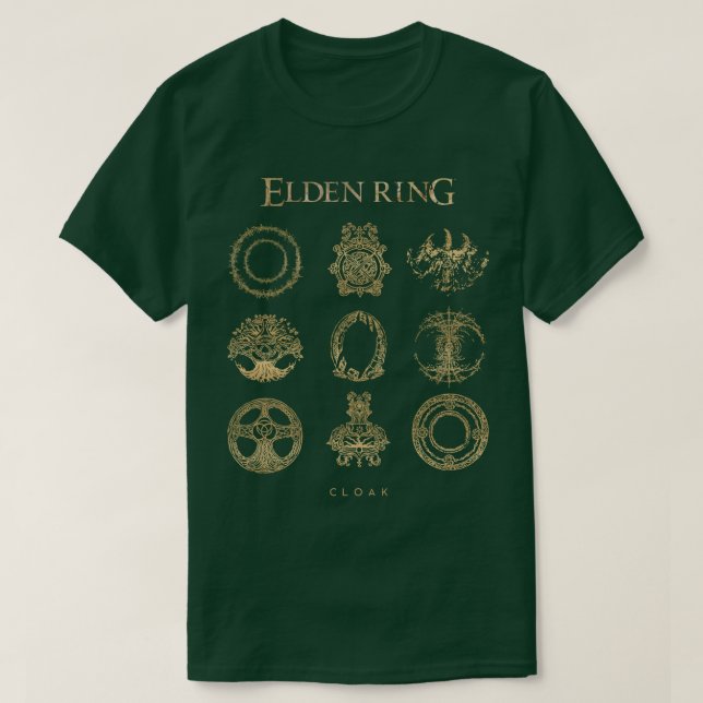 Elden Ring Gold Magic Symbols T-Shirt (Design Front)