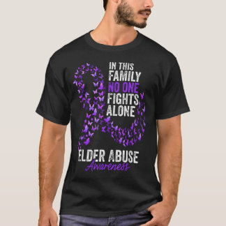 Elder Abuse Awareness Month Butterflies Purple T-Shirt